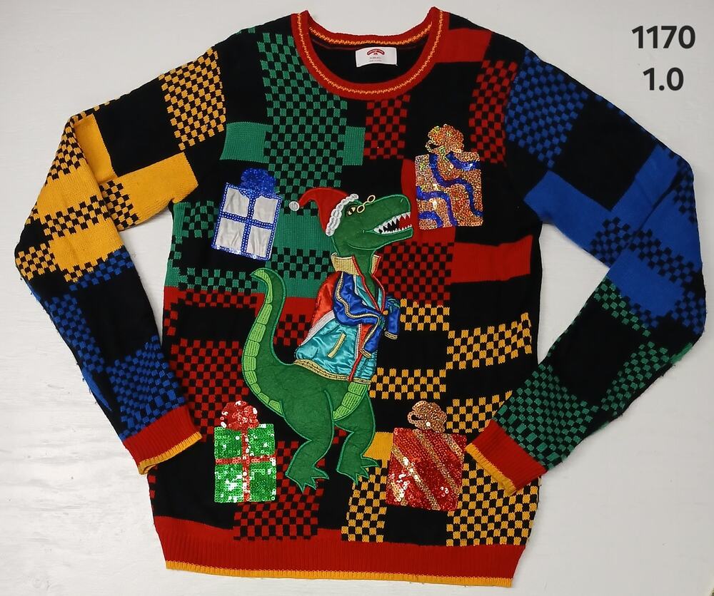 Holiday Time (Medium) Multicolor Block Pullover Xmas Sweater